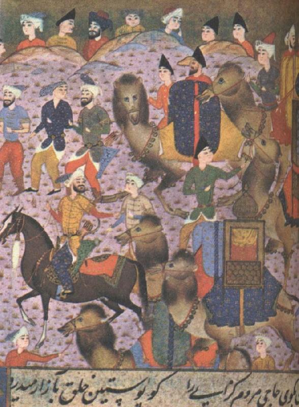 william r clark det var med en kamelkaravan som den ovan ur en medeltida persisk bok som anthony fenkinson 1558 forsokte att ta sig fram till det legendomspunna catha France oil painting art
